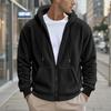 Men's American Style Double-Sided Fleece Hooded Jacket - Autumn/Winter, Zipper, Loose Fit, Casual Sweatshirt.