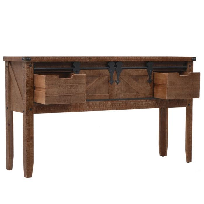 VidaXL Table console Bois massif de sapin 131 x 35,5 x 75 cm Marron