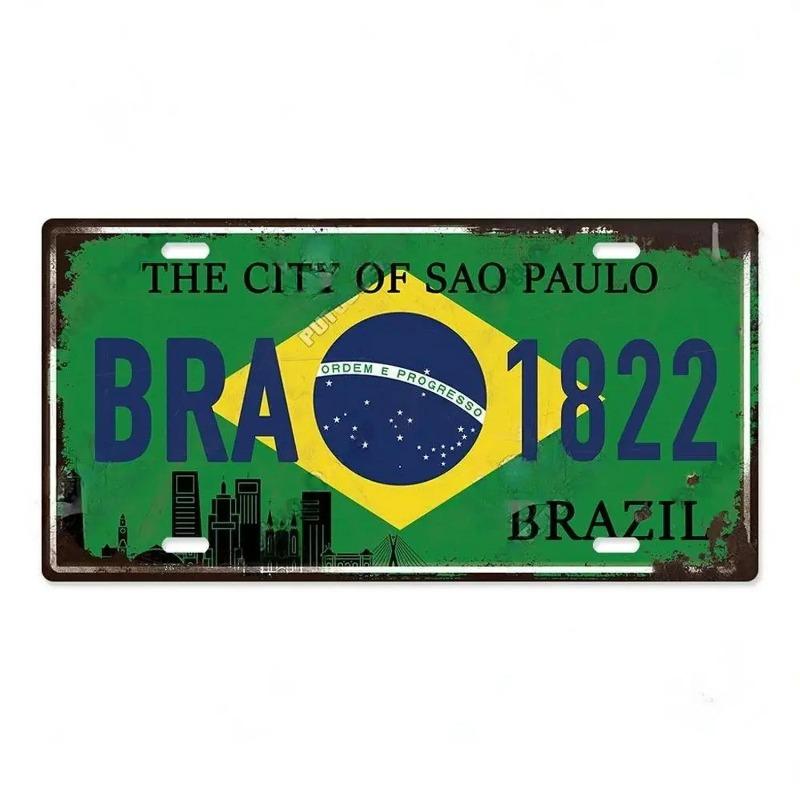 Retro Car 2D Metal Sign, Aluminum Wall Decor 15x30cm
