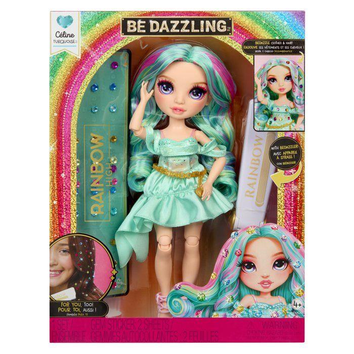 Rainbow High - Poupée Mannequin Be Dazzling - Celine Turquoise - 28 cm - Pierres précieuses scintillantes et accessoires inclus