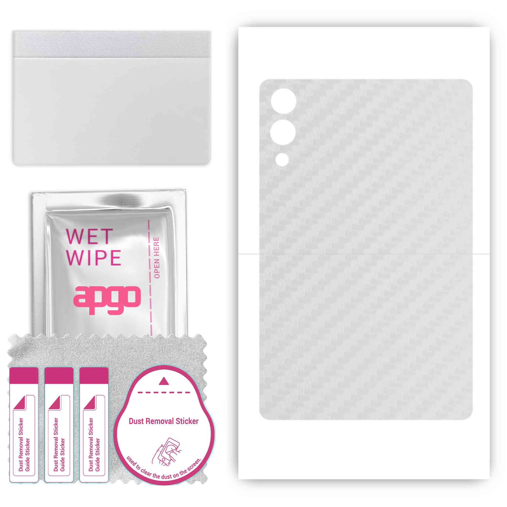 

apgo Protective Skin Sticker for the back compatible with Samsung Galaxy Tab S9 Plus, Wrap Film, Foil, Vinyl - Pattern Transparent Carbon