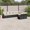 9 piece Garden Sofa Set with Cushions Black Poly Rattan