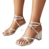 2025 Women's Snake Print Sandals Sexy Open Toe Chunky Heel Slides Plus Size Backless High Heel Sandals
