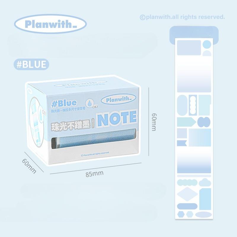 

Waterproof Pearlescent Tape Notes INS Sticky Note for Non-Covering Marking Journaling Office Sticky Memo Pad Student Supplies синий