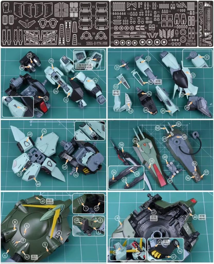 FULL MECHANICS Forbidden Gundam Metal Parts with Decals 1/100 Detail-Up High-Quality Water-Transfer [Used]