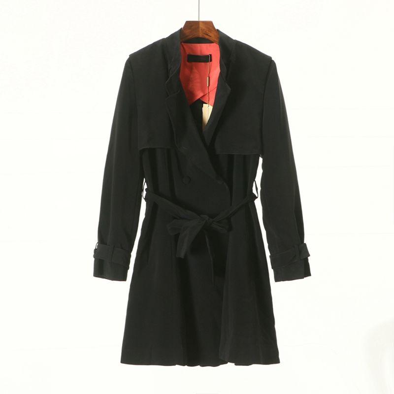 

Большая распродажа [Галстук] Модный Классический Костюм Миди Женский Весенний Двубортный Повседневный Универсальный Тренч Верхняя одежда 2d045 Black S/160/84A missing band