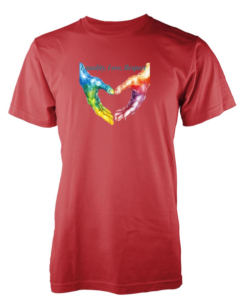 Bnwt Pride Equality Love Respect Loveheart Hands Lqbtq TShirt Adult Kids S