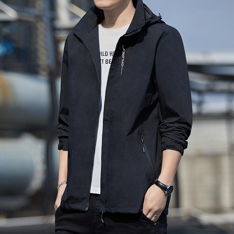 

Ivory White Men s Waterproof Windbreaker: Spring Trend Casual Outdoor Sports Jacket L чорний