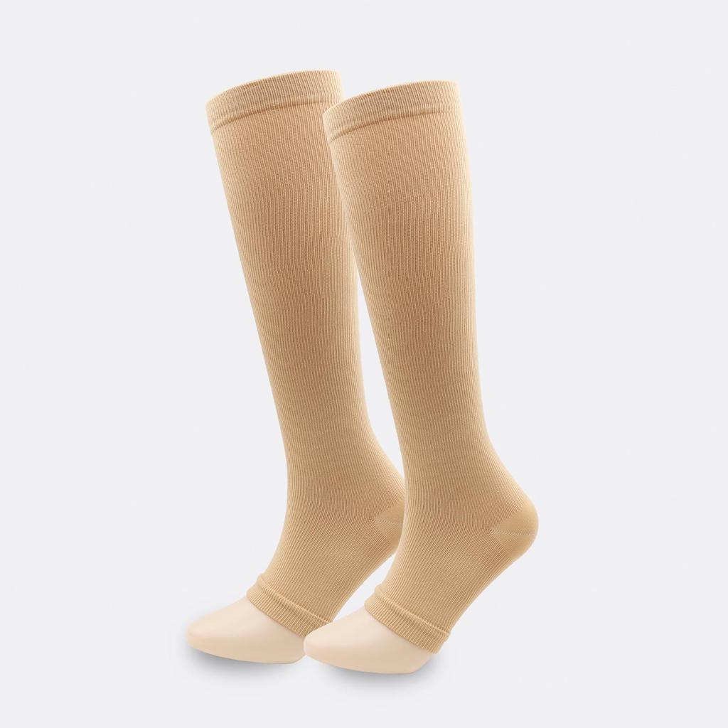 Black & White Trendy Open-Toe Compression Socks for Men & Women - European & American Outdoor Running Sports