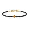 COAI 3mm Tiger Eye Black Tourmaline October Birthstone Amulet Bracelet for Women