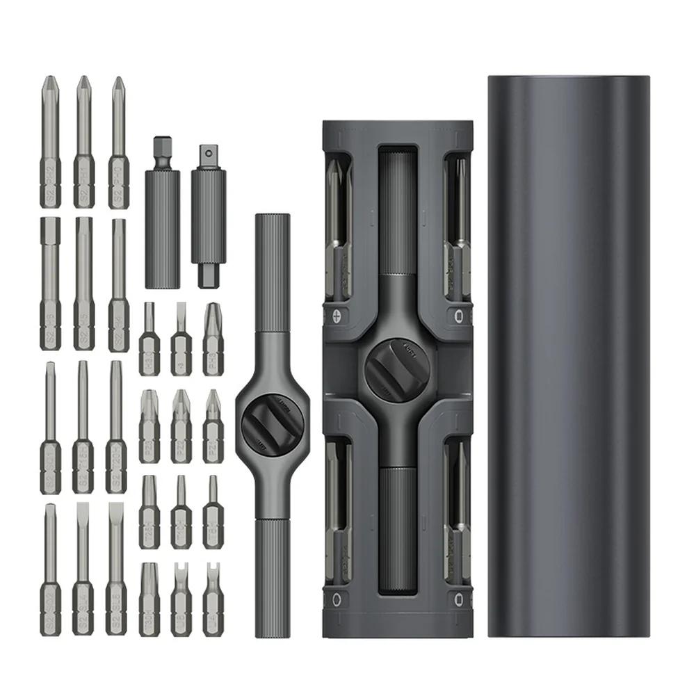 19 In 1 Magnetic Ratchet Screwdriver And Wrench Repair Kit For Home Car Electronics With Quick-Access Case And Multiple Bits