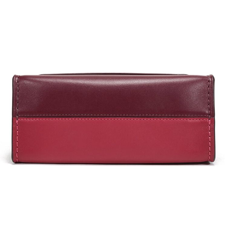 Coach Parker 18 Color Block Flap Chain Leather Crossbody Shoulder Bag Women Bags Red Apple 29390-B4P2Z