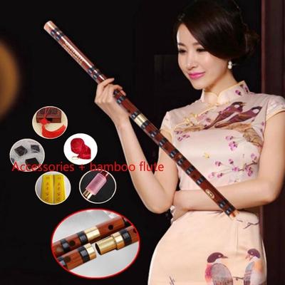 Chinese Bamboo Flute Professional Woodwind Flutes Musical Instruments C/D/E/F/G Key Chinese Dizi With Accessories
