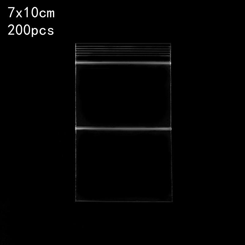 200 Pièces Sacs Transparents à Double Pochettes Fermeture Zip Maison Voyage Pour Décoration Accessoire Perles Bijoux Bague Emballage Rangement
