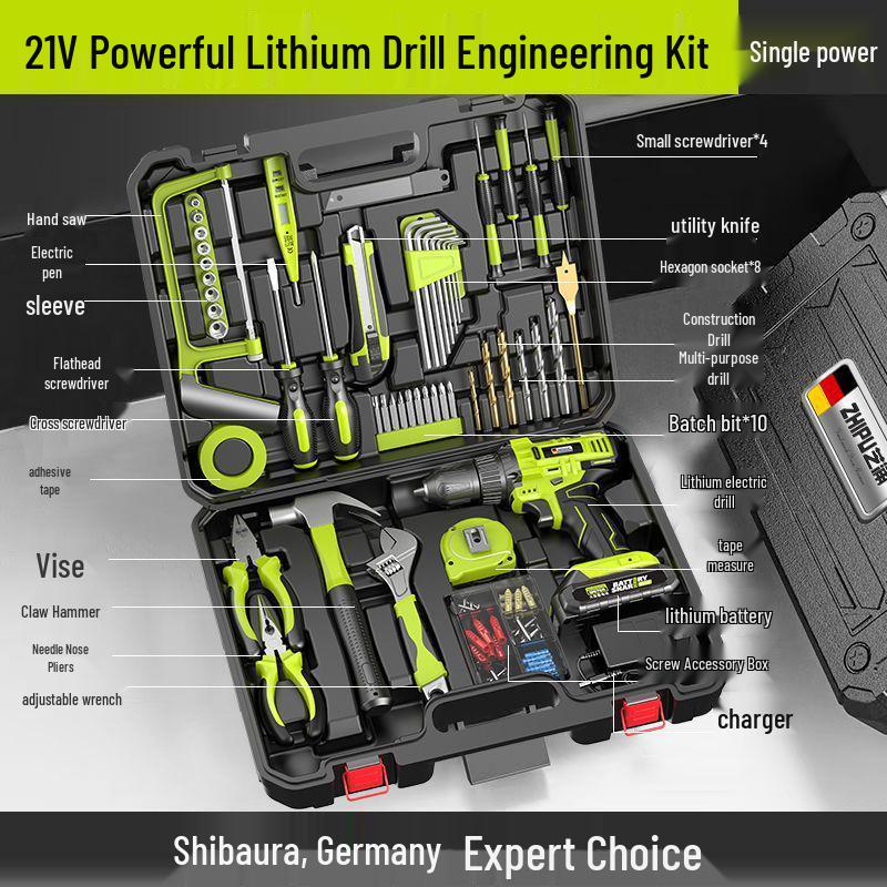 Toolbox Set: Electric Drill & Screwdriver Combo for Home Repair