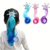 Schneeflocken-Haarverlängerungs-Clip für Damen, Bunte Perücken Schönheits-Gedrehte Geflochtene Pferdeschwanz-Haaraccessoires, Trendige Dekorative Kopfbedeckung