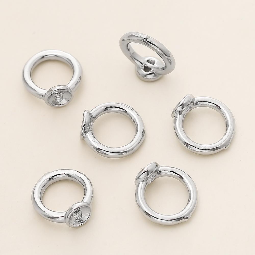 10/20pcs 14/18K Gold Plated Brass End Bead Tip Double Hole Connector Rings for DIY Jewelry Bracelet Necklace Making Supplies