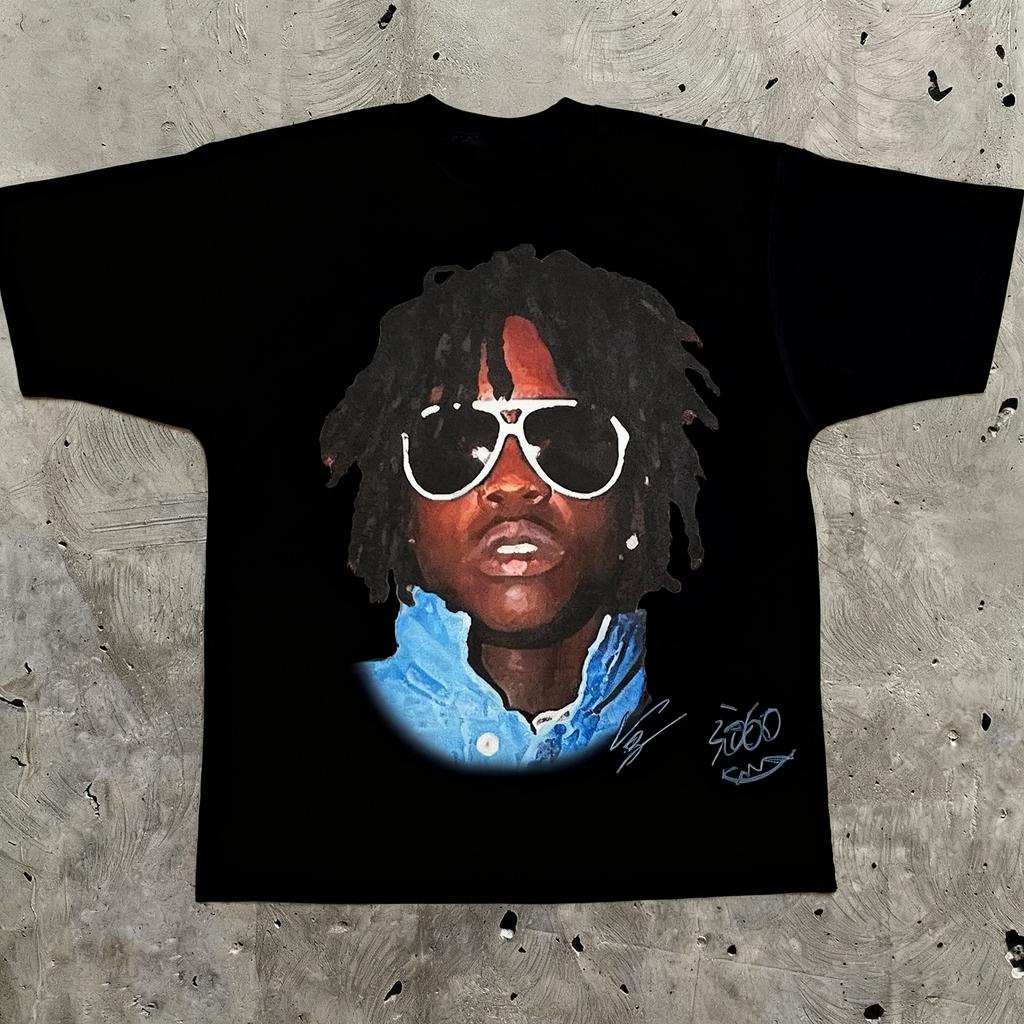 Y2k Europe and The United States New Summer Unisex Tshirt Portrait Printed Harajuku Hip Hop Personality Fashion Couple Shirt