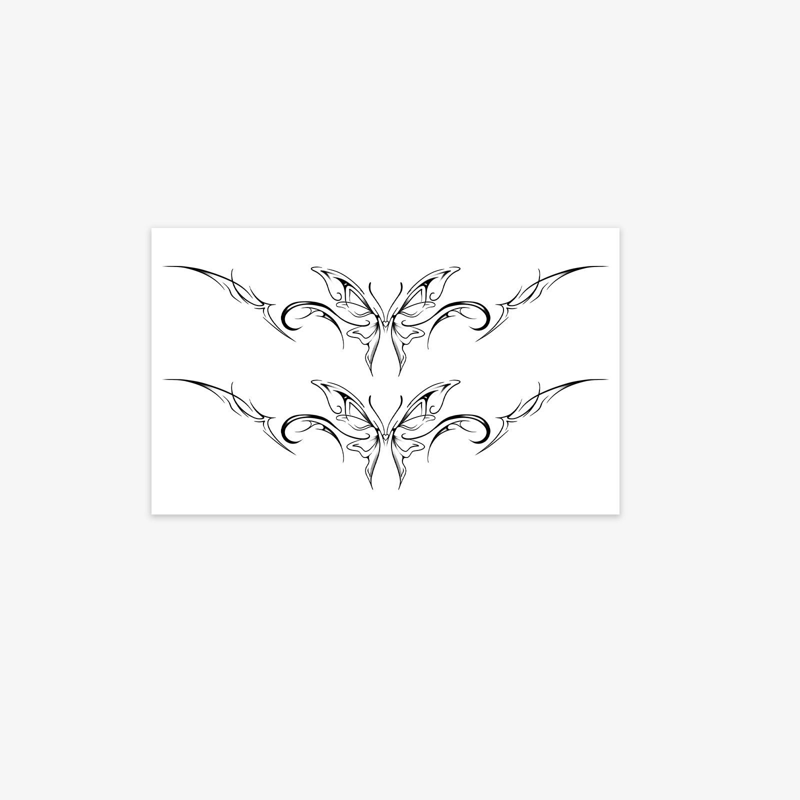 

Butterfly Wings Tattoo Sticker, Waterproof And Long-Lasting Spice Girl Advanced Sense Waist, Abdomen, Chest, Sexy Tattoo Sticker 18*11