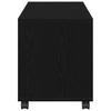 Side Table with Shelf Black Oak Effect 72 X 33 X 42.5 Cm
