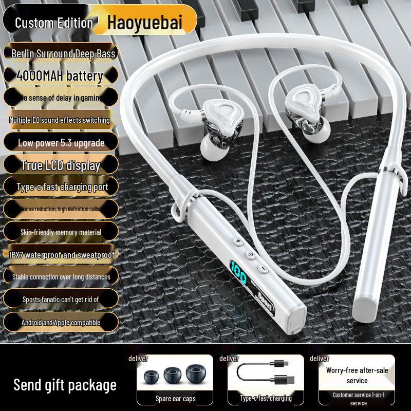 2025 Bluetooth Neckband Headphones: Heavy Bass, Wireless, Noise Cancelling, Long Standby, Sports & Running