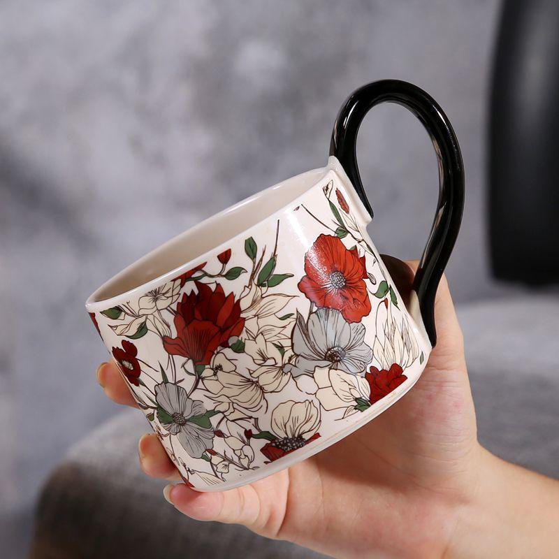 Mug Office Cup Household Ceramic Coffee Cup Creative Drinking Water Cup High Looking Tea Cup Women's Creative Gift