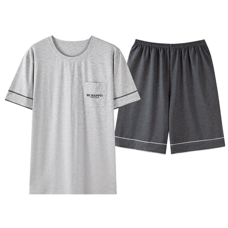 Modal pajamas men's summer 1011 new summer men's cool short-sleeved shorts large size loungewear set