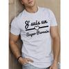 Europäische Größe Herren Super Parrain Kurzarm-T-Shirt - Lässiges Sommer-Oberteil mit Rundhalsausschnitt und Aufdruck, Maschinenwaschbar, Regular Fit Tee