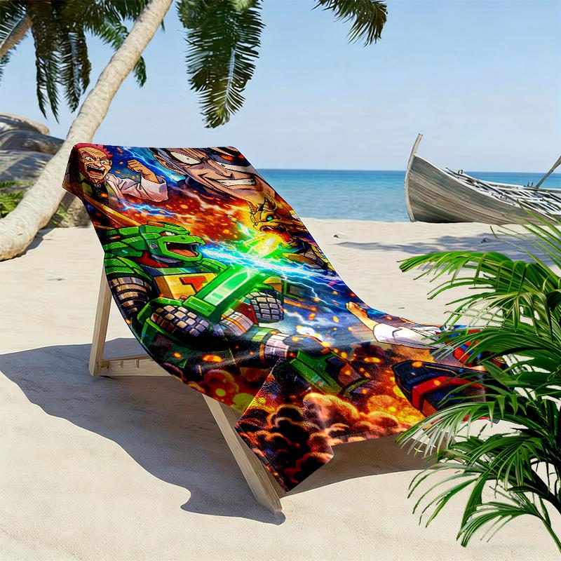 Daigunder Gambar Robot Print Beach Towel, Large Soft Quick Dry Towel for Beach Camping Swimming