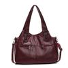 Women's Soft Leather Shoulder Bag Luxury Designer Handbag Ladies Solid Color Casual Large Tote Bag Messenger Commuter Sac A Main