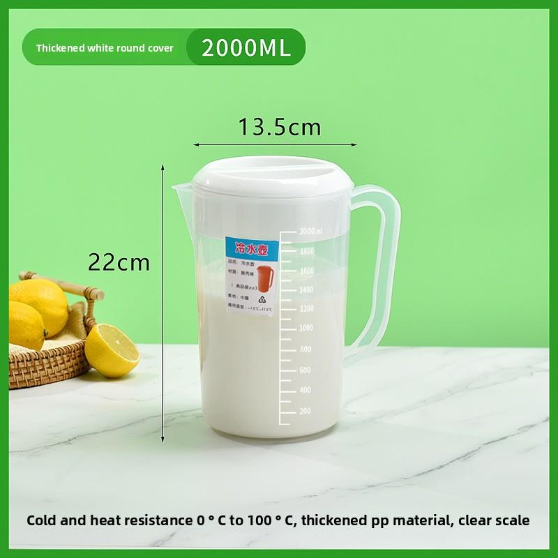 

Plastic Cold Water Kettle, Large Capacity Household Usage Kettle, High-temperature Resistant Cold Water Kettle with Scale 2000ML