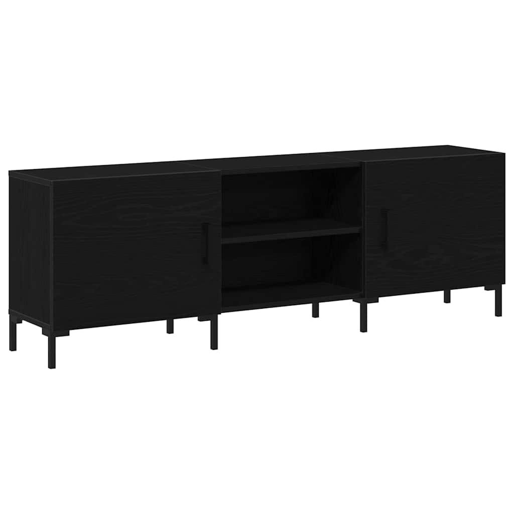 TV Cabinet Set Black Oak Effect 150 X 30 X 50 Cm