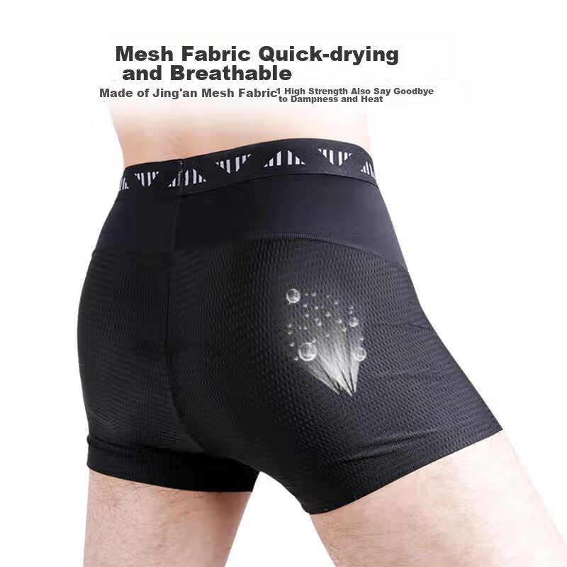 Men's Cycling Underwear, High-Elastic Breathable Seamless Mountain And Road Bike Shorts, Size L