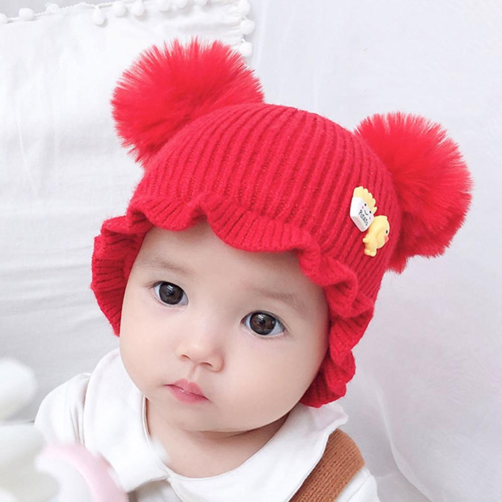 Knitted Beanie Cap Cute Pullover Hat Fashion Warm Hat  for Baby