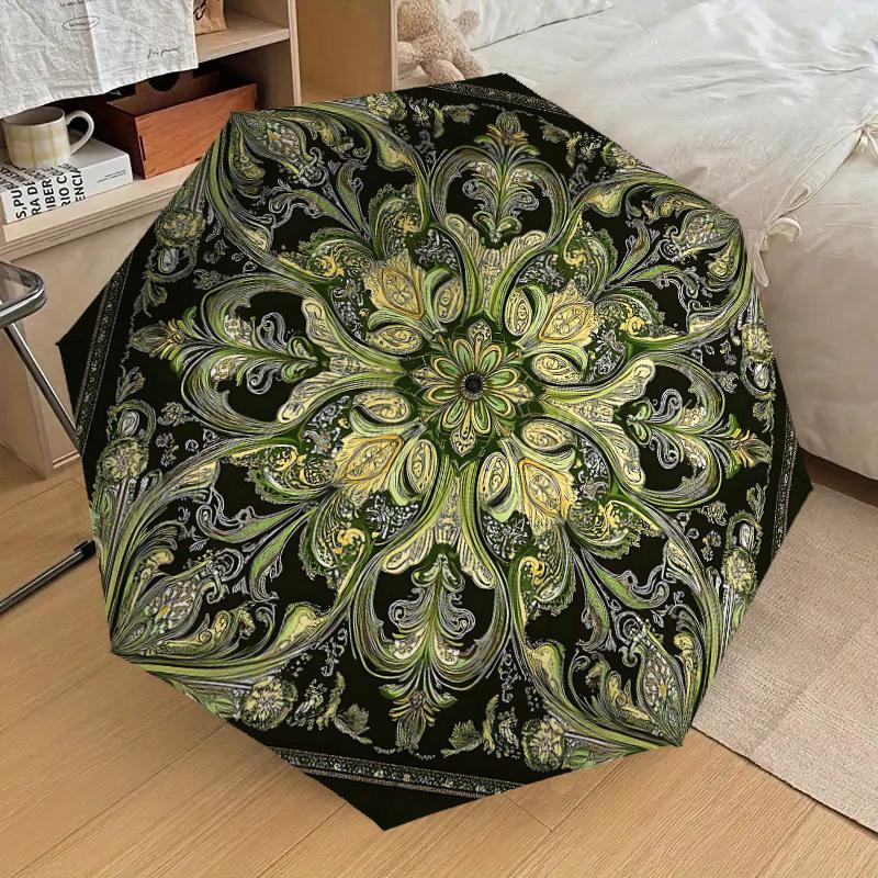 1PC Floral Pattern Umbrella-8-Rib Reinforced Portable Folding Travel Suitable for All Seasons Outdoor Daily Use Is an Ideal Choice -K0344