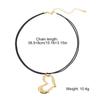 Korean Fashion Black Rope Necklace Women Adjustable Elegant Metal Love Heart Pendant Choker Jewelry Christmas Gift