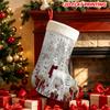 Christmas Decoration Fireplace Hanging Stocking 1pc 2D Flat Christmas Reindeer Snowy Forest Scene Style Christmas Tree P
