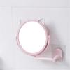 Cat Ear Wall-Mounted Makeup Mirror - Cartoon Rabbit Design, No-Punch Installation, Single-Sided Round Bathroom Mirror