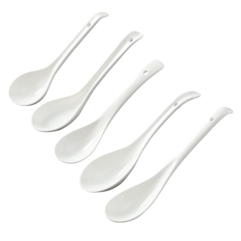 Korean Ceramic Long Handle Ramen Soup Spoons