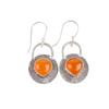 Natural Carnelian Gemstone 925 Sterling Silver Handmade Earrings 1.30" For Women EE-63-28