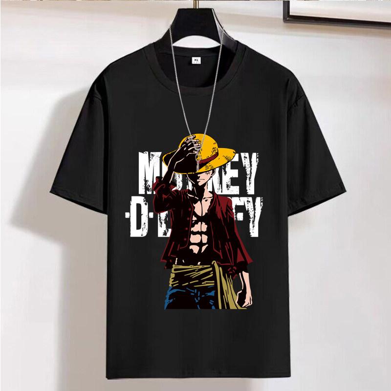 One Piece Anime Printed Shortsleeved Tshirt for Men on Instagram A Trendy and Casual Base Layer for Men in Summer