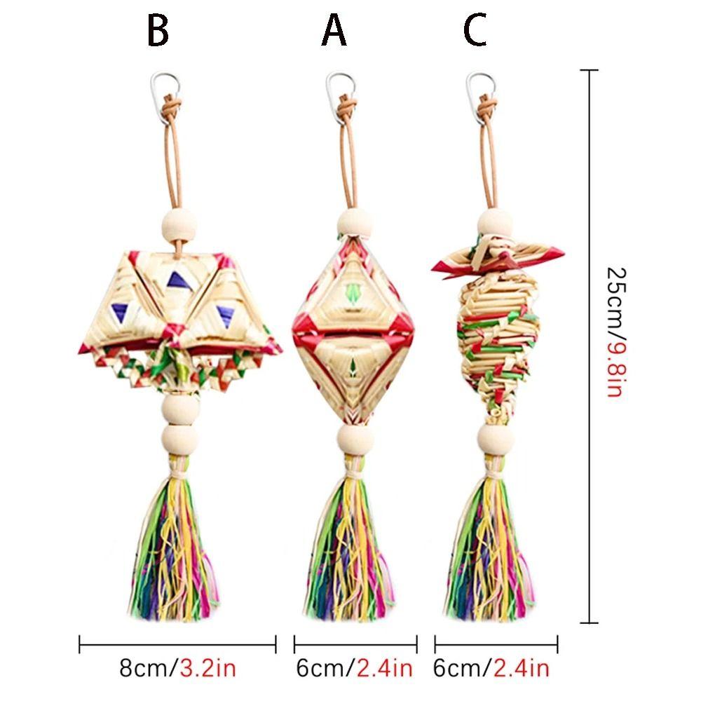 Funny Pet Straw Chewing Bite Hanging Natural Parrot Climb Playing Pendant Cockatiel Brinquedos