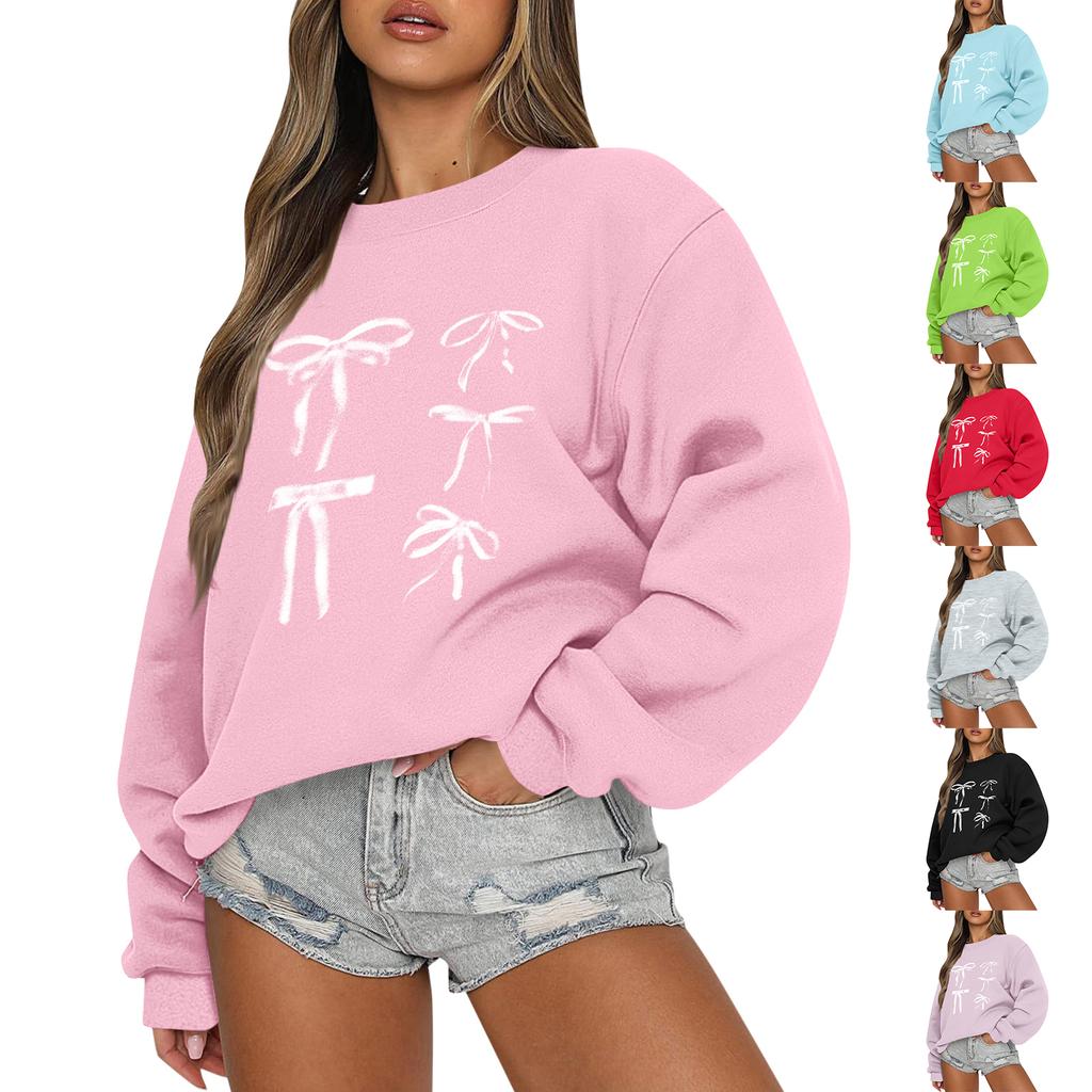 Women  Tops Women's Long Sleeve Sweatshirt Casual Crewneck Loose Fit Pollover Fleece Tops