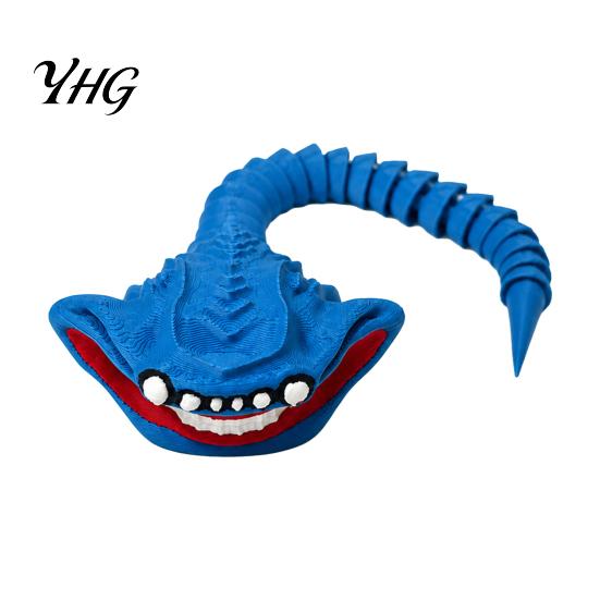 Desktop Ornament for Office 3D Printed Sea Monsters Ornament, Flexible Articulated Action Figure, Fantasy Durable Pla Sculpture Deep Creature
