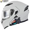 Kuqibao Dual Lens Motorcycle Helmet Flip Face Helmet Electric Motorcycle Bluetooth Helmet Long Endurance 3C Certified Full Helmet