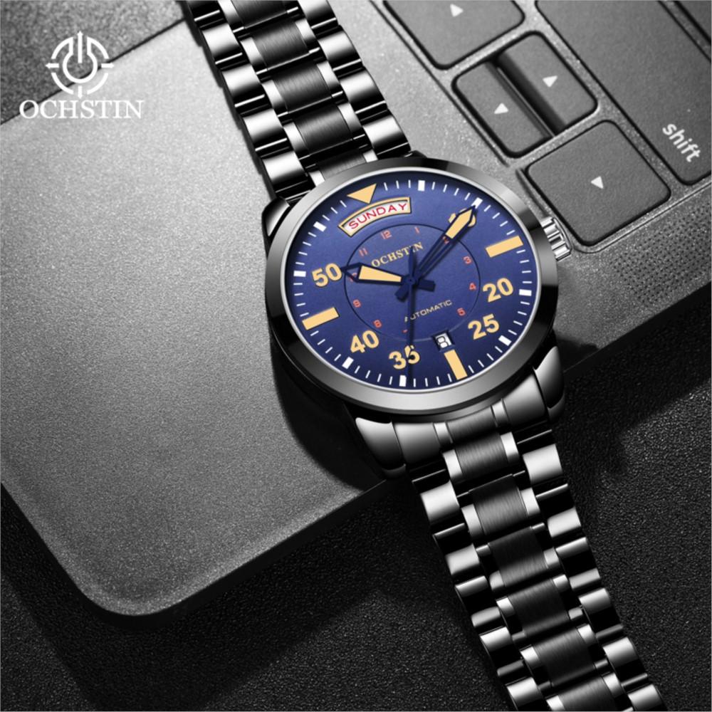 Ochstin New Luxury Stainless Steel Watch Fully Automatic Mechanical Movement Wristwatch Waterproof Men's Watches