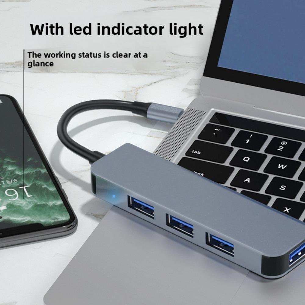 Adaptor Multiport Hub USB C 4 în 1 Tip C la HDMI USB 3 0 Port Ethernet pentru Laptop MacBook Pro Air