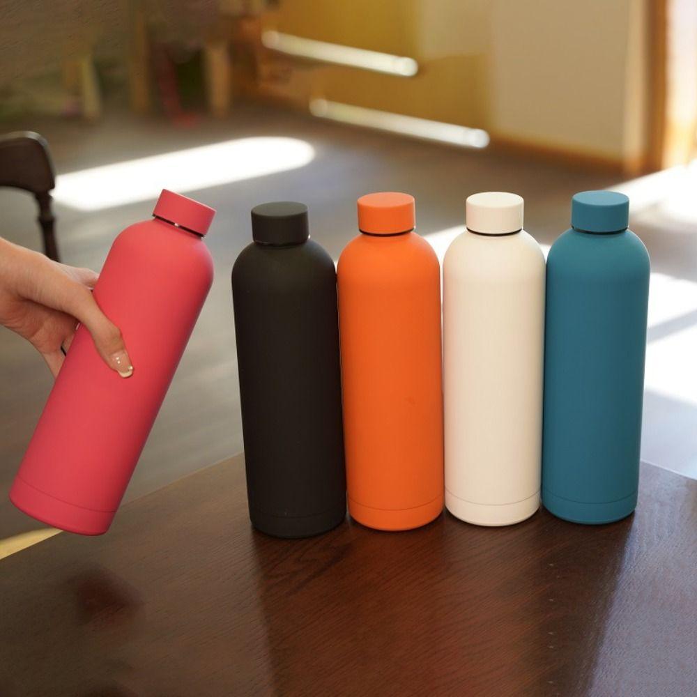Stainless Steel Small Mouth Insulated Cup 500/750ml Frosted Vacuum Flask Insulated Water Bottle