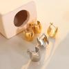 Gold-Plated Retro Half-Round Hollow Ear Studs - European & American Simple Summer Fashion Accessories