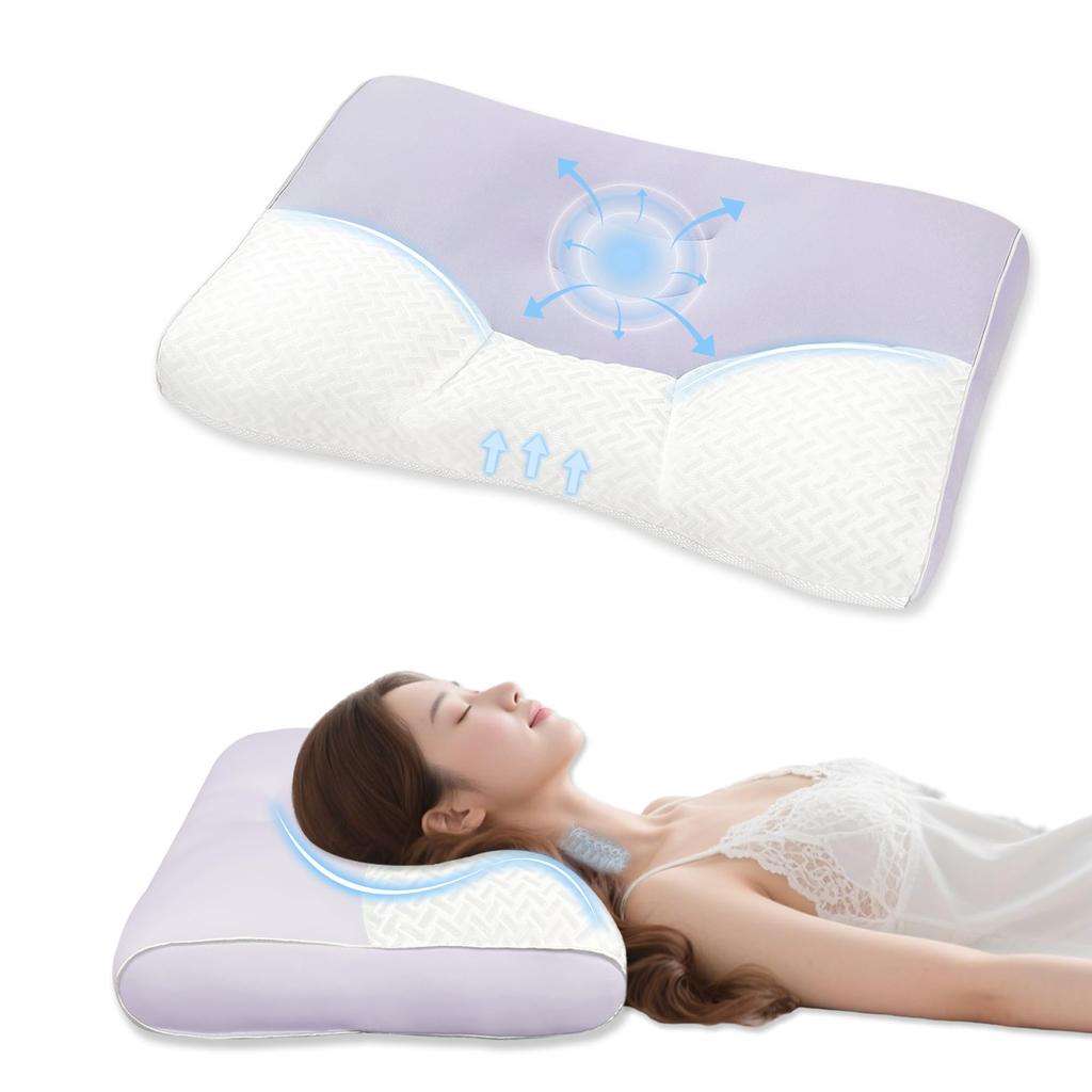 COZYNOVA Pillow, Dual-Layered, for a Restful Sleep [Neck and Shoulder Fit, Breathable, Natural Support for Head, Neck, and Shoulders, Pressure